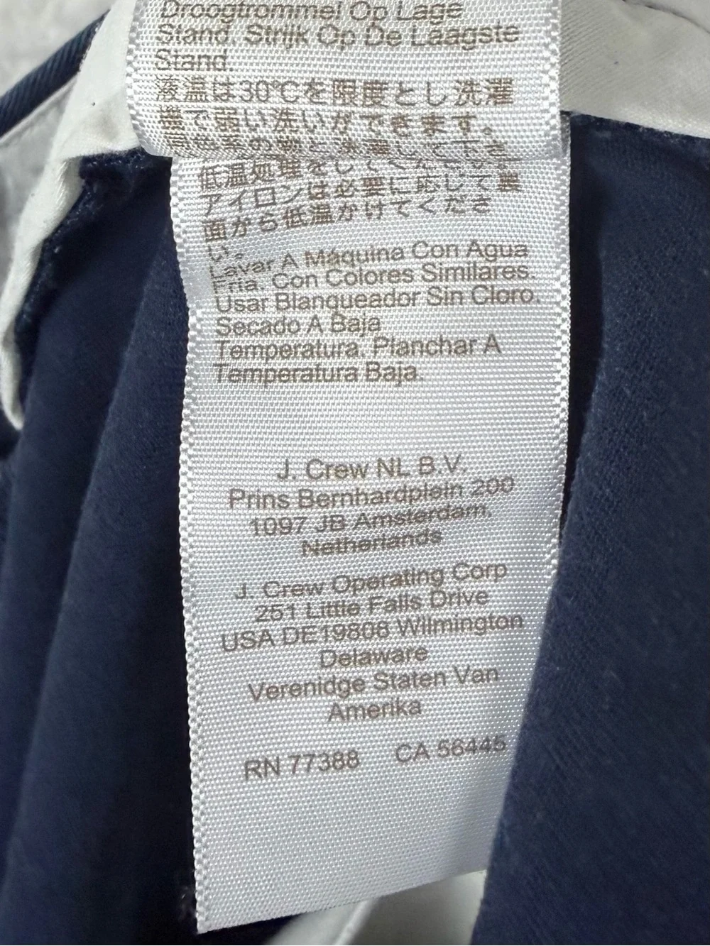 J. CREW • Flex Navy Straight Fit Stretch Cotton Chino Pants, 40x32
